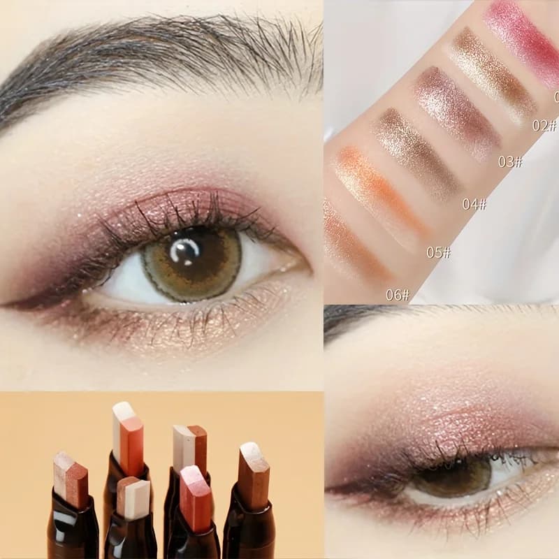 Stick Umbrella with Glitter highlighted 2 in 1 Double End Glitter 2 Color Perlescent Brown Ground Tone Trick for Unwrong Eyes