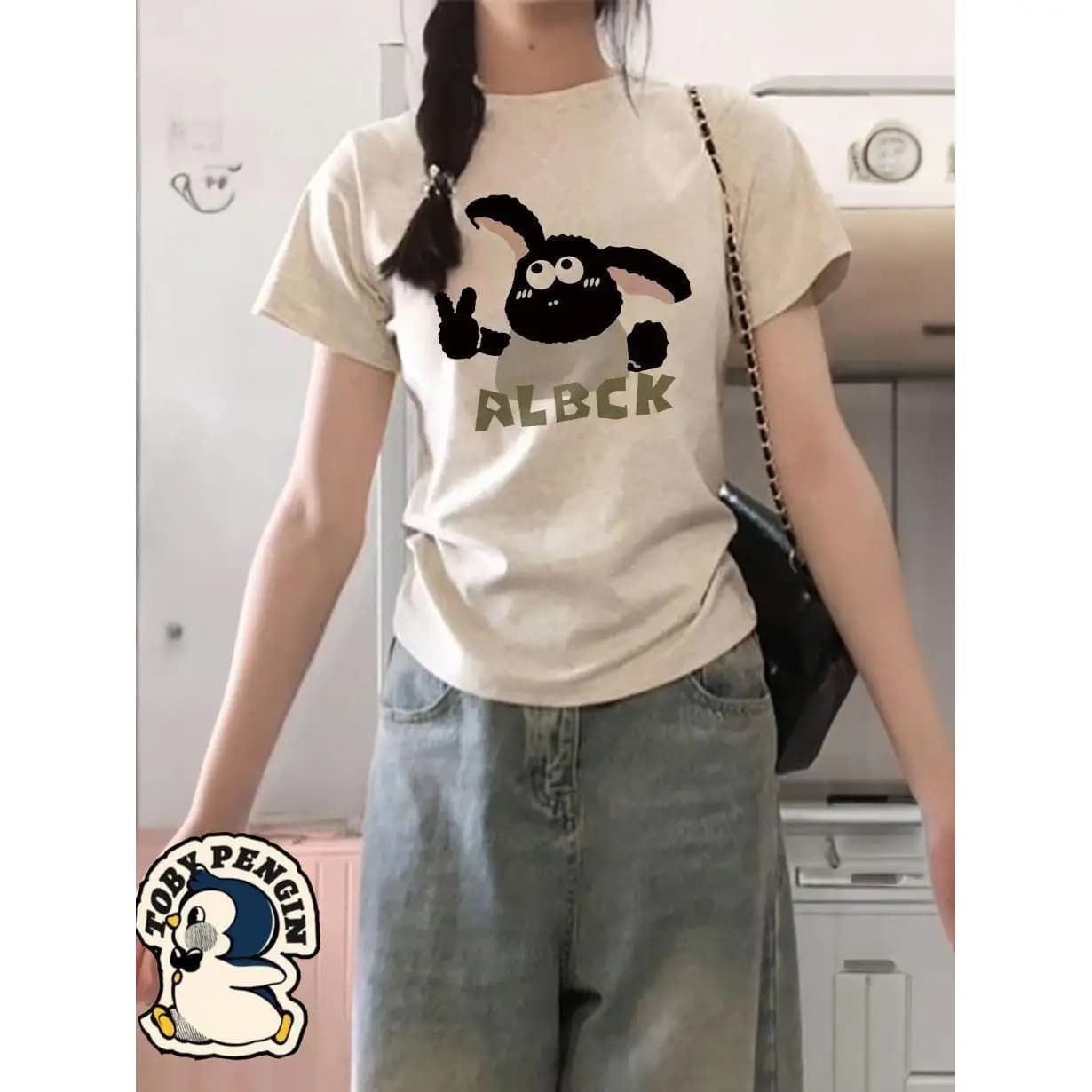 Basic Pure Cotton Short Sleeve T-Shirt Women's Sweet Spicy Slim Fit Versatile Top INS Style Summer Elegance Slimming Effect