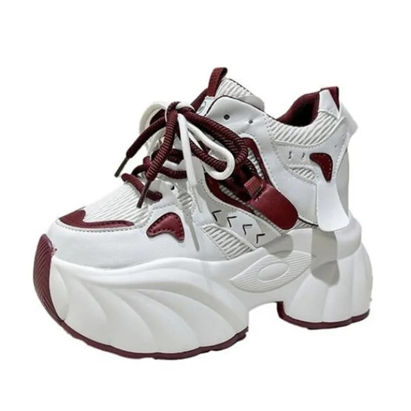 New Women Chunky Sneakers Internal 9.5cm High Platform Breathable Mesh Shoes Ladies Wedges Casual Shoes for Woman Sport Dad Shoe