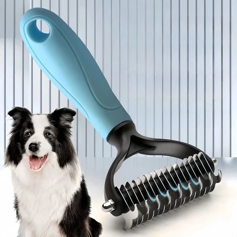Dual Sided Stainless Steel Pet Grooming Comb Smooth Fur Tidying Tool Efficient Loose Hair Cleaning Device Easy Operated Househol