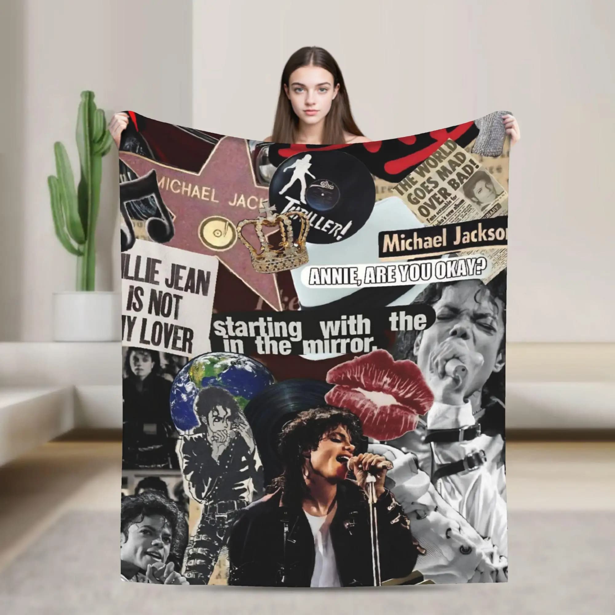 MJ King Of Pop Michael J-jackson Flannel Blanket Warm Throw Blanket for Couch Chair Camping Print Bedspread Sofa Bed Cover
