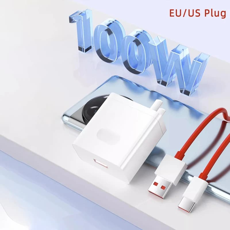 Caricabatterie OnePlus 100W SuperVOOC per OnePlus 13 10 11 12 Pro Nord CE4 Lite OPPO Realme, cavo USB Type-C per ricarica rapida