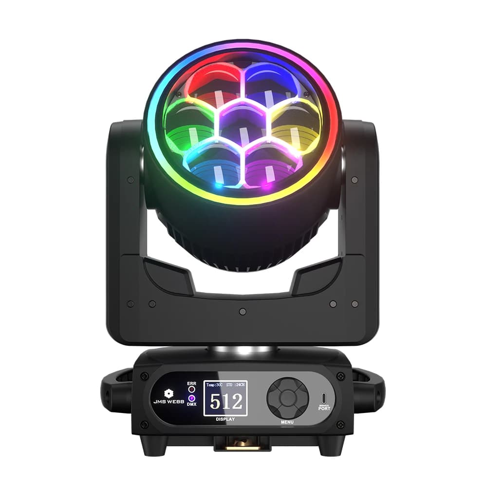 SHEHDS 7x40w Bee Eyes Moving Head Led RGBW RGBL Light Beam DJ Light For Party Weddings Bars Concert With Rotating Lens DMX512