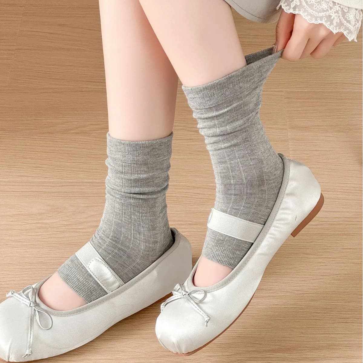 Scaldacollo per gambe da donna, sottili, in stile giapponese, tinta unita, a tubo medio, coprigambe, stile balletto JK, calze coprigambe