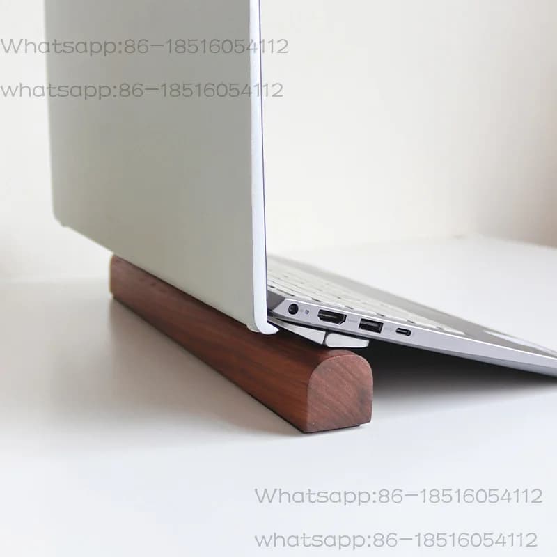 Supporto per laptop Supporto inclinabile da tavolo portatile in legno massello Staffa allentata Desktop da ufficio Base maggiorata Accessori per ornamenti da lavoro
