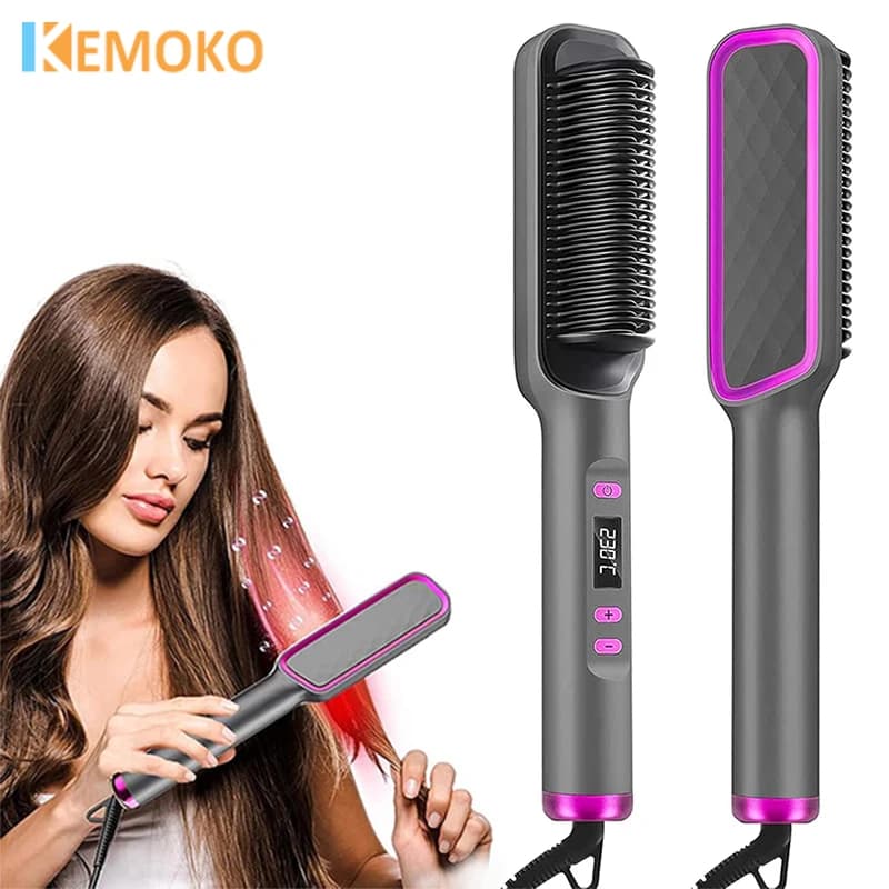 Hot Electric Comb Smooth Hair Plate Pettine Smooth Brush Smooth Multifunction Ion Anti-coating Sketching Tool