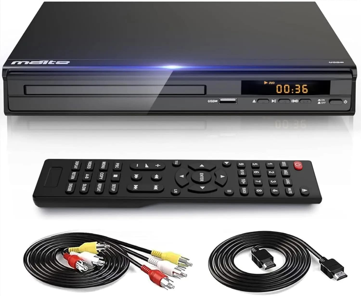 Lettore DVD Multiregione con HDMI e USB, Supporta NTSC/PAL, Include Telecomando e Cavi per TV