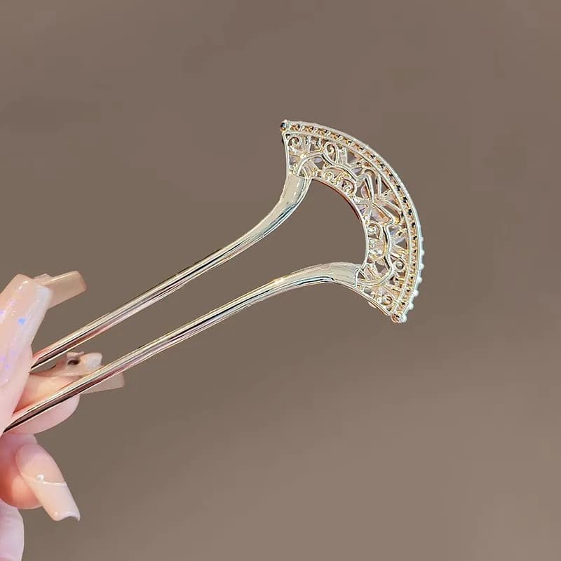 Light Luxury Jewelry Hairpin For Women Elegant Pearl Flower U Shaped Hair Stick Girls Trendy Headwear Hair Decor Accessories