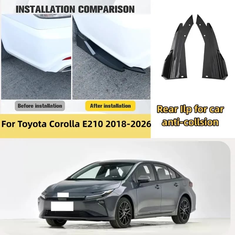 Car Rear Bumper Spoiler Lip Diffuser Side Skirt Splitter Wrap Angle Anti-Crash Protection Trim For Toyota Corolla E210 2018-2026