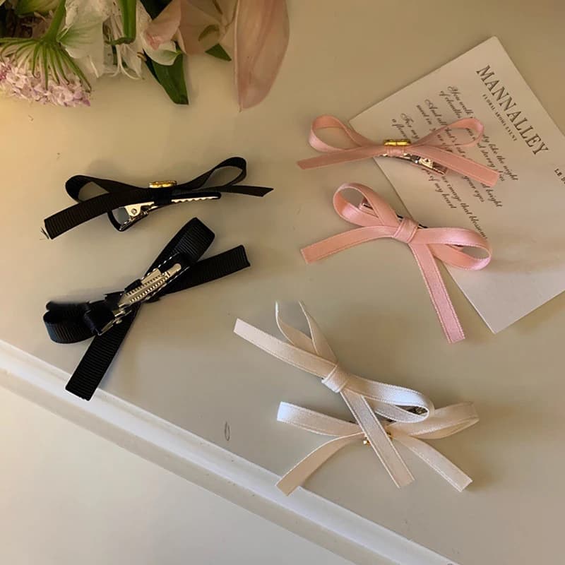 2 pezzi fermagli per capelli bowknot dolce balletto fiocco di nastro forcina bang clip ragazze mini afferrare clip donna copricapo accessori per capelli