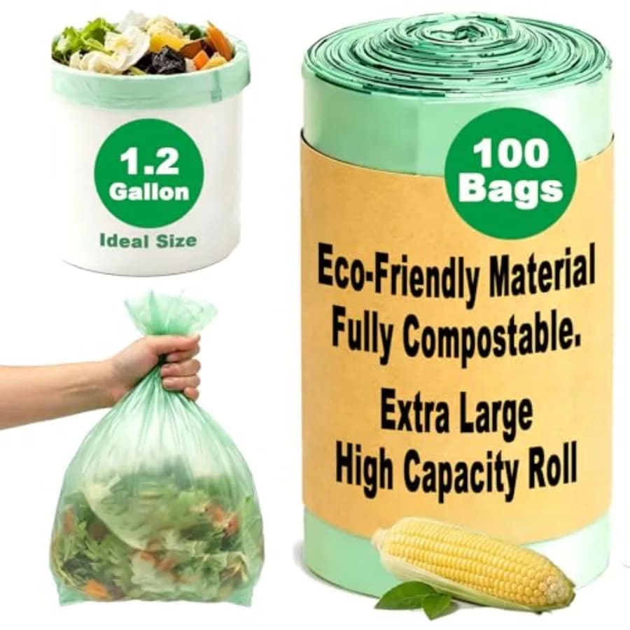 Compost Bags, Compostable Small Trash Bags for Kitchen Compostable Food Scrap Bags For Counter Top Compost Bin Small Kitchen Fo