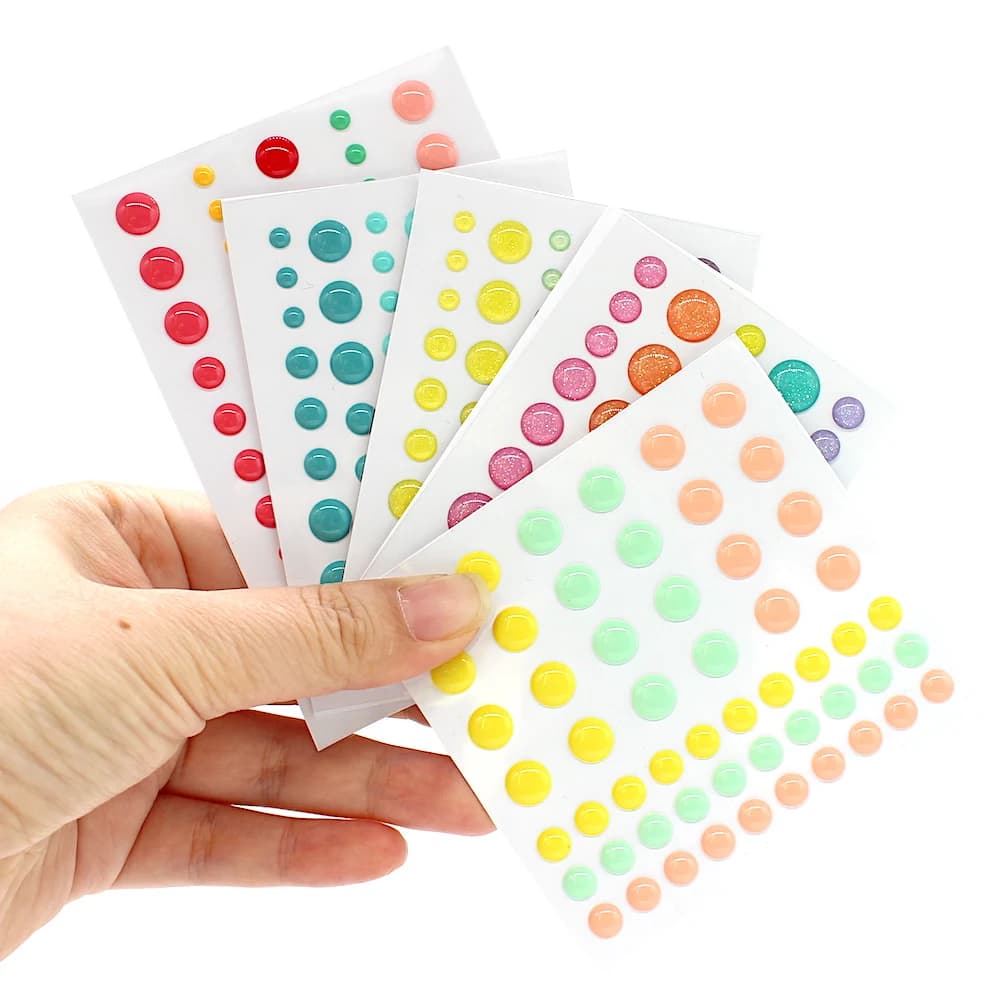 KSCRAFT 5pcs/set Sugar Sprinkles Self- adhesive Enamel Dots Resin Sticker for Scrapbooking/ DIY Crafts/ Card Making Decoration