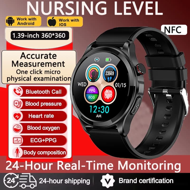Smartwatch GEJIAN ECG+PPG con Schermo AMOLED, Monitoraggio della Salute, Chiamate Bluetooth, IP67, GPS e Tracciamento del Movimento