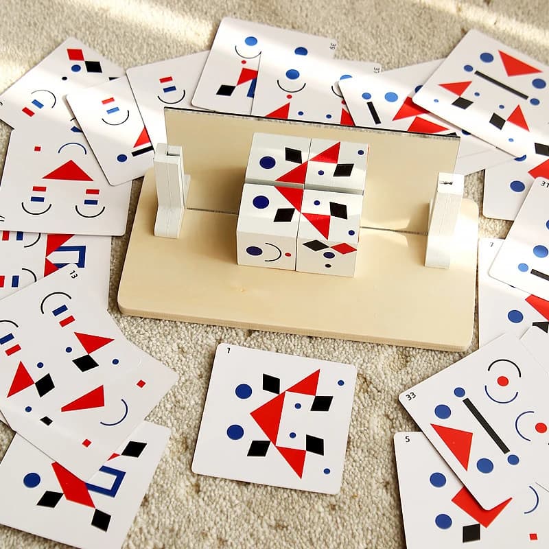 Immagine a specchio Building Blocks Bambini Prima educazione Apprendimento Giocattoli per bambini Creativo Montessori Puzzle Giocattoli di legno