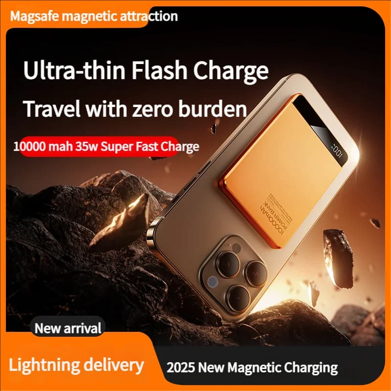 Caricabatterie wireless originale Qi2 Powerbank per Apple iWatch 10 9 8 Magsafe Power bank batteria esterna per iPhone 17 16Airpods Pro