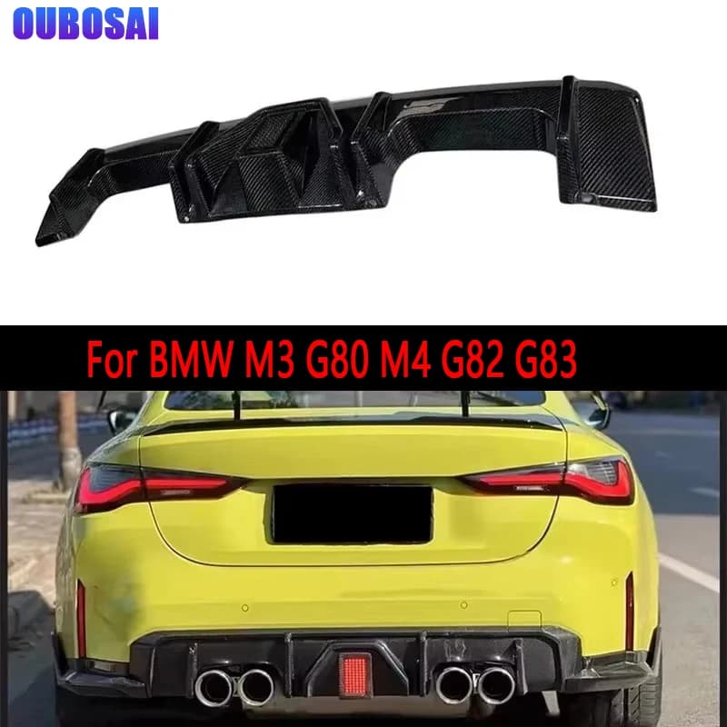 For BMW M3 G80 M4 G82 G83 2021+ Carbon Fiber Car Rear Bumper Diffuser Rear Splitters Spoiler Shunt Back lip body kit