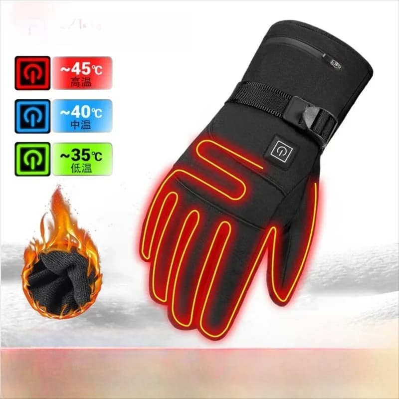 Guanti riscaldanti elettrici, caldi antivento, impermeabili, adatti per motociclisti e sci, con touchscreen, per l'inverno