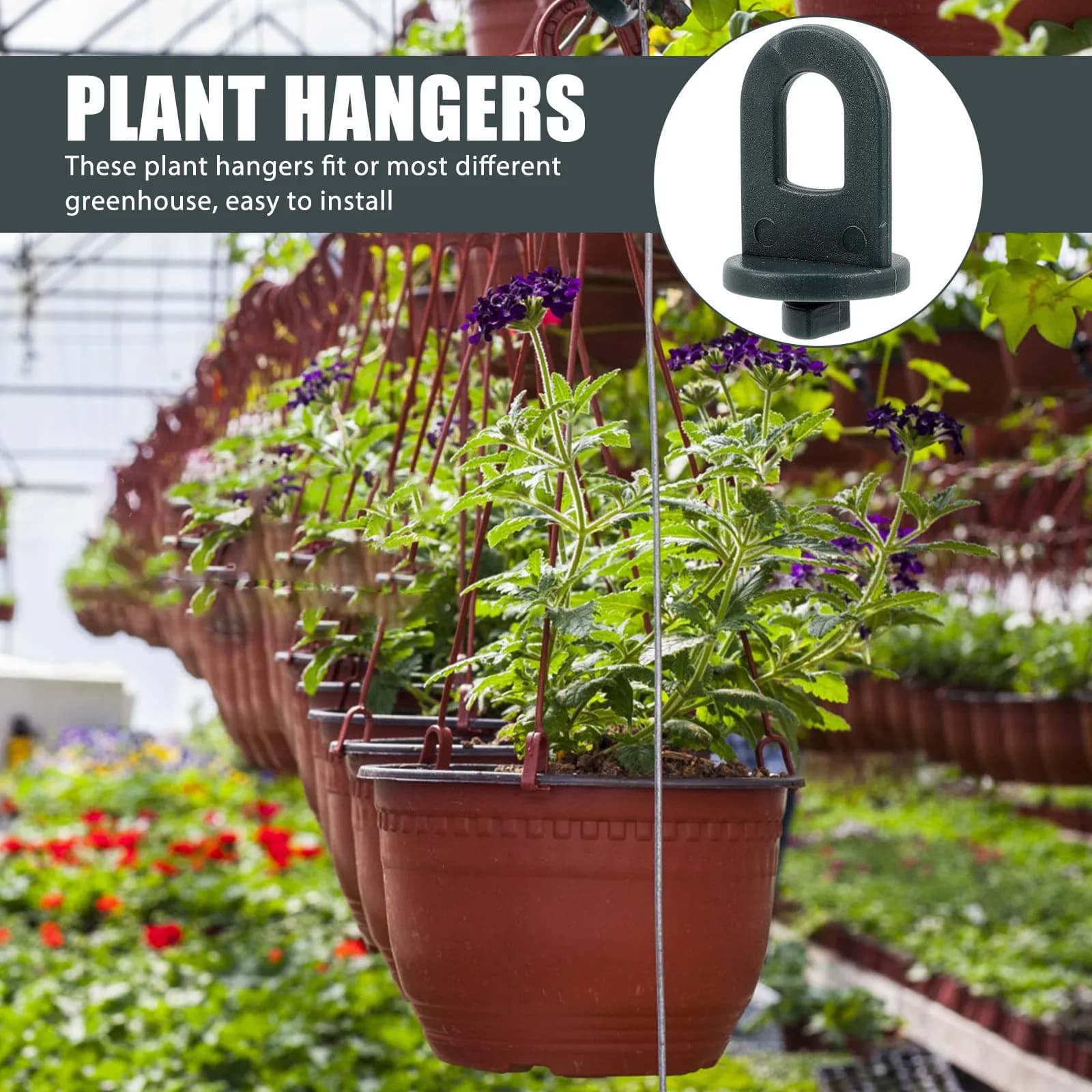 50Pcs Greenhouse Hooks Plastic Plant Pot Hooks Heavy Duty Hanging Clips for Shade Nets Flower Hangers Garden Greenhouse