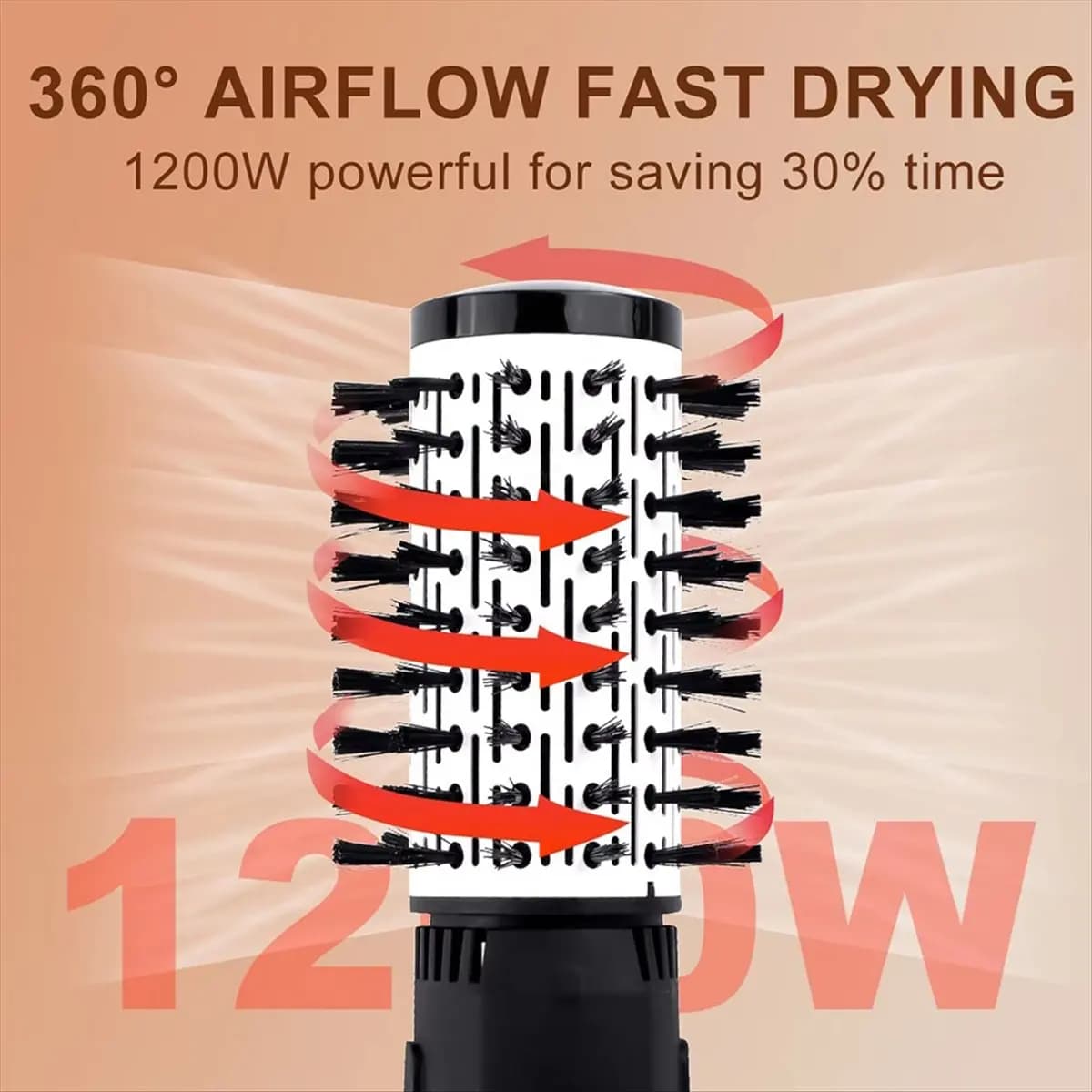 Efficient - 4 heads hot air brush Hairdryer Strong Wind Electric plate Bigodino Rullo Pettine Fan for woman EU Plug