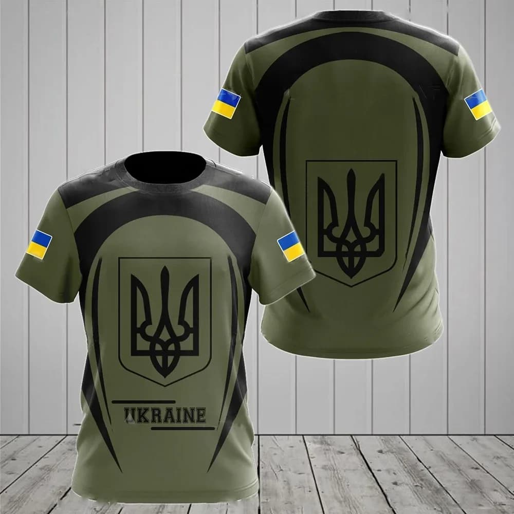 UKRAINE T-shirt da uomo estiva manica corta Ucraina emblema nazionale bandiera stampa 3D moda girocollo pullover camicia abbigliamento da uomo
