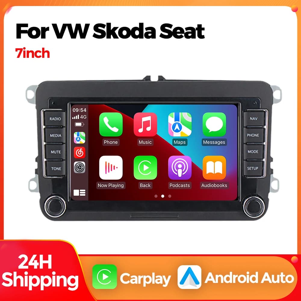 7 "Android Auto Apple Carplay Autoradio Stereo Navigazione GPS WIFI RDS FM BT per VW Golf 5 6 Passat Polo Touran Tiguan Caddy EOS