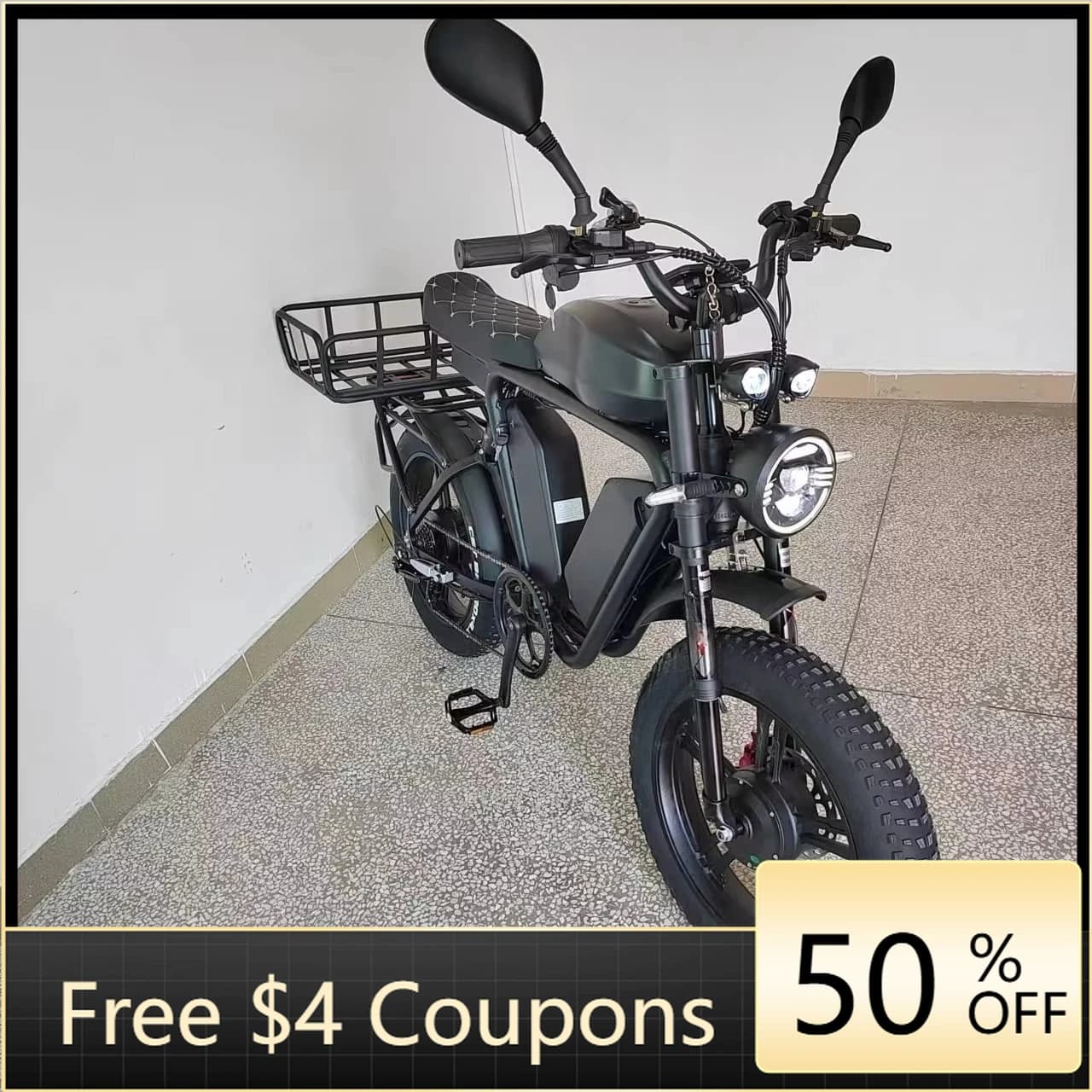 Bici Elettrica Cargo Rs 70 Ah con Telecomando, Doppio Motore 2000W 52v, Tripla Batteria, Sospensione Completa, Freno Idraulico, Ruote in Lega