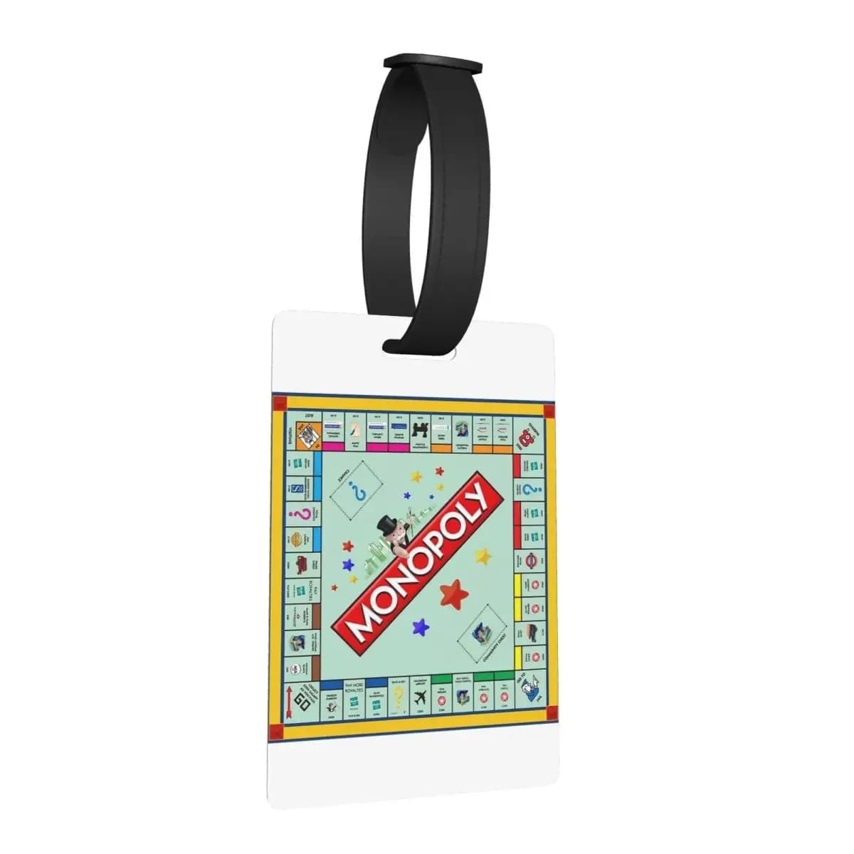 Monopoly Gioco da tavolo Etichette per bagagli classiche Accessori per valigie Moda da viaggio Etichetta d'imbarco per bagagli Porta etichette ID Nome Indirizzo