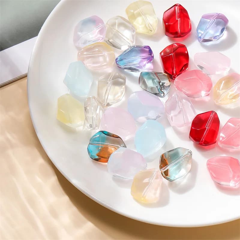 16x13MM Irregular Multi Faceted Glass Crystal Beads Straight Holes Spaced Beads For Jewelry Making DIY Necklace Bracelet