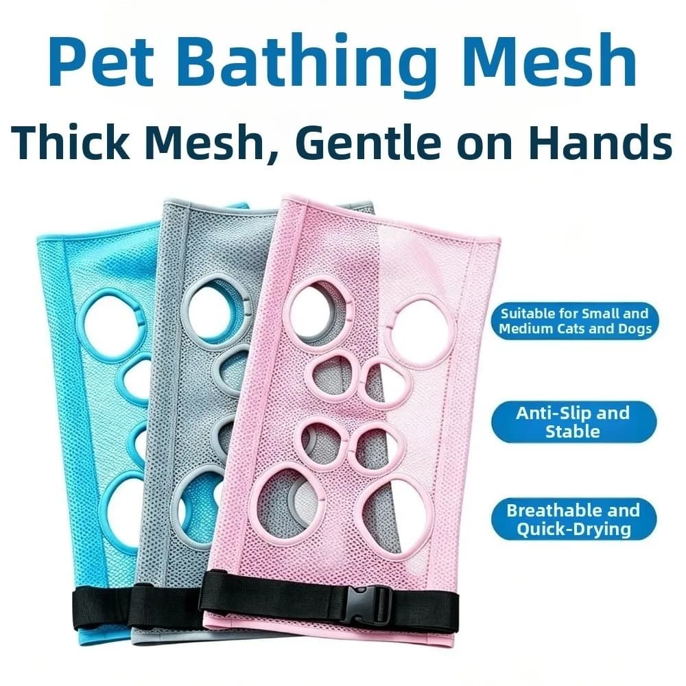 Breathable Pet Grooming Hammock Sling Cloth Quick Dry Adjustable Strap Cat Nail Trimming Hammock Mesh Tear-resistant
