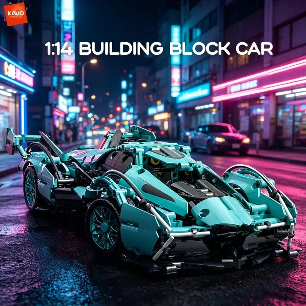 KAVOWORLD Blocchi da Costruzione Supercar in Scala 1:14, 981 Pezzi, Modello di Auto Sportiva, Giocattolo Educativo DIY, Regalo Ideale per Adolescenti