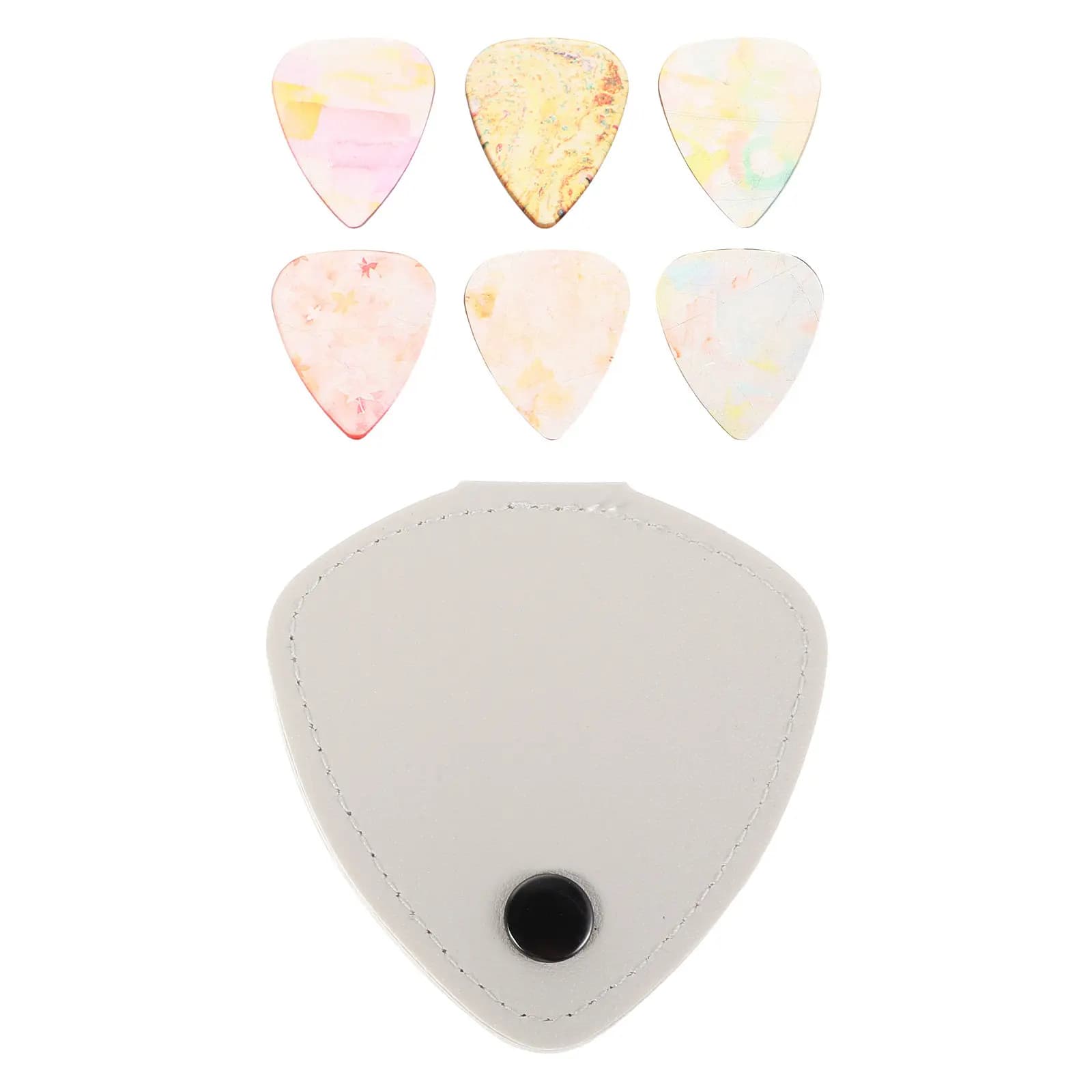 Set Custodia Trasparente in PU per Plettri Chitarra, Borsa Porta Plettri Acustici ed Elettrici, Organizer Portatile per Pratica e Palco