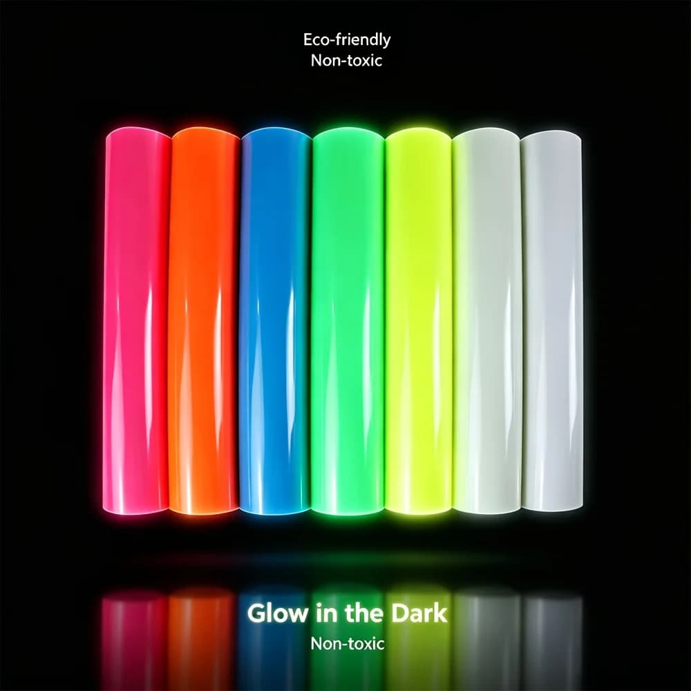 Luminous heat transfer vinyl, available in various color sizes of 12 inches * 26 feet, suitable for T-shirts