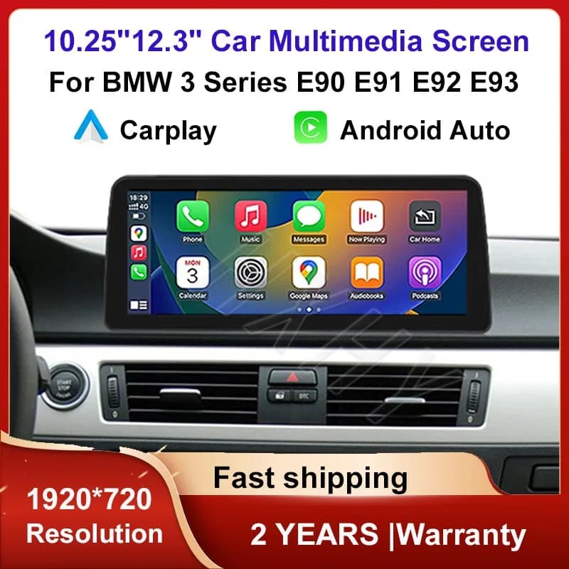 Display touchscreen multimediale per auto con Android Auto Wireless e CarPlay per BMW Serie 3 E90 E91 2007-2011
