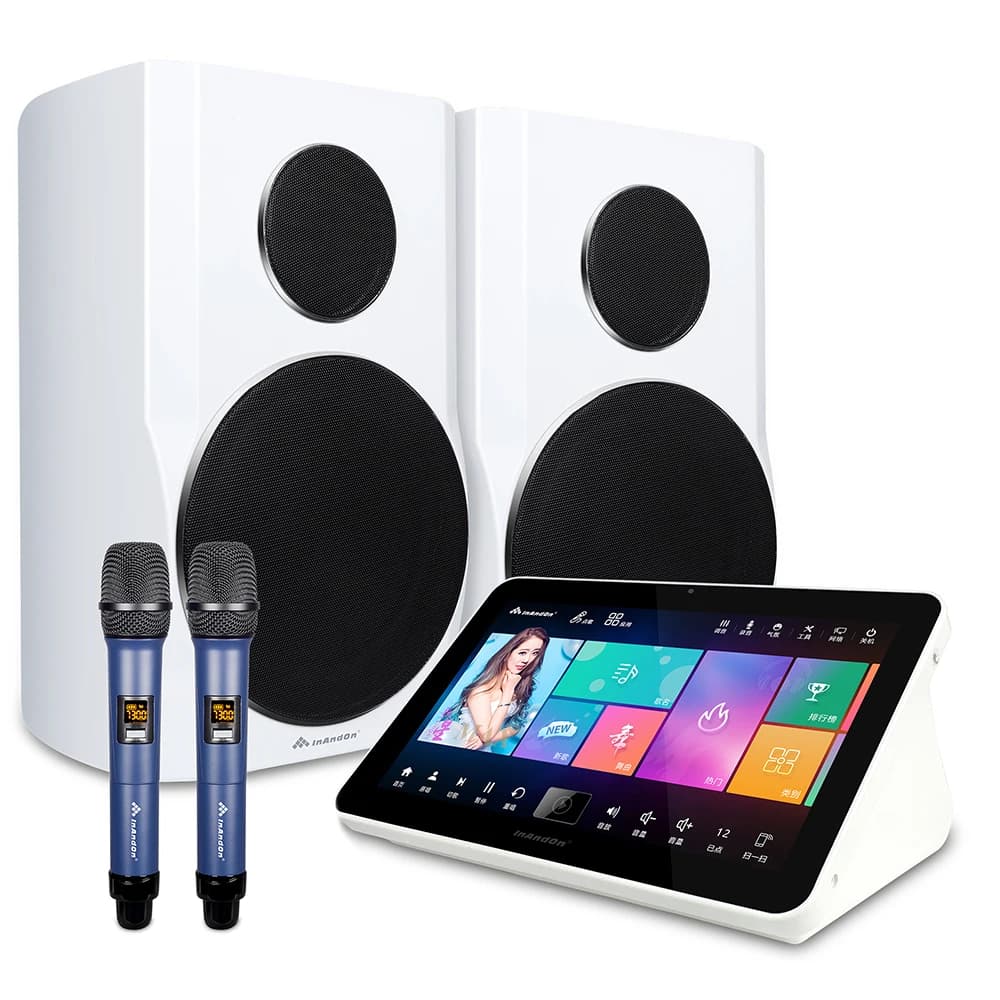 Touch screen 4K da 15,6 pollici Lettore karaoke con selezione di canzoni AI da 1 TB Android Jukebox Doppio sistema 2021 Macchina per karaoke tutto in uno