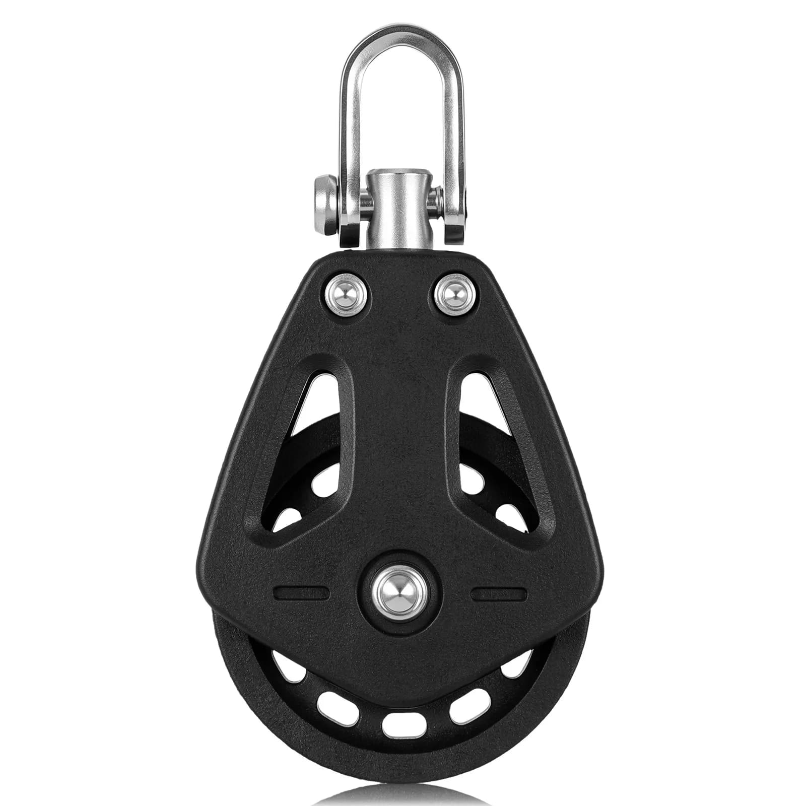 Stainless Steel Nylon Pulley Block for Sailboat Marine Lifting Rope Cord Applications Single Swivel Wheel Boat Accessory Sailing