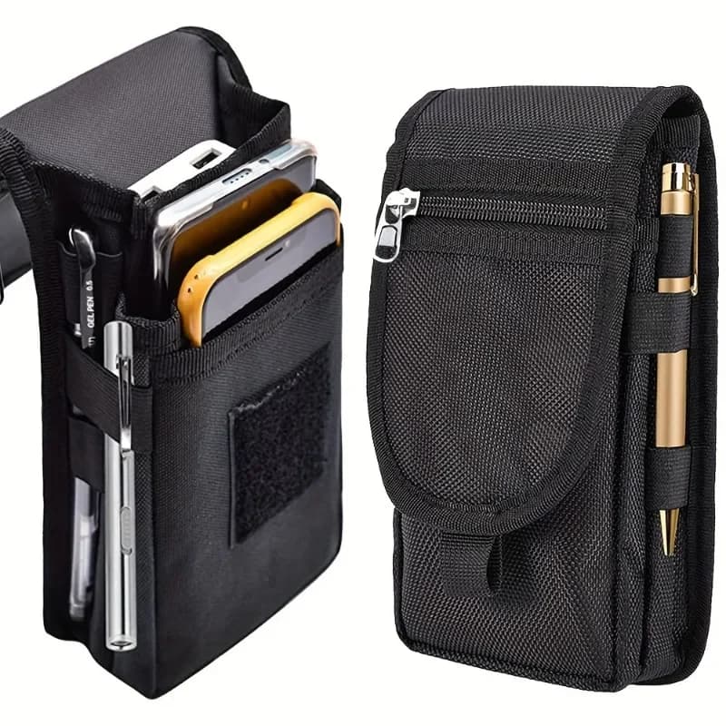 Oxford Borsa per telefono in vita con copertura a vibrazione da 6,3 pollici per uomo Borsa per cellulare con passante per cintura Borsa per cintura da uomo portatile per anziani per camminare