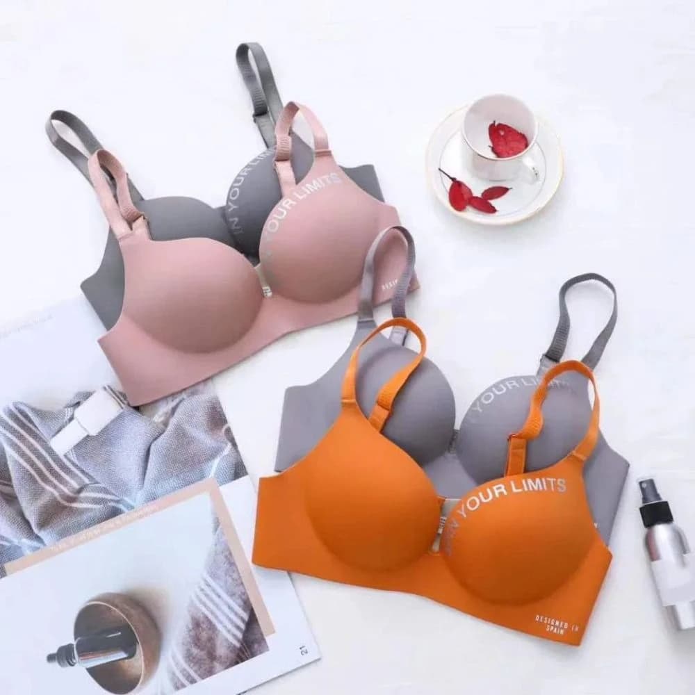 Reggiseni a V profondi da donna con motivo a lettera di moda senza cuciture senza anello in acciaio push up bralette top a tubo bellezza schiena reggiseno a 3/4 tazze da donna