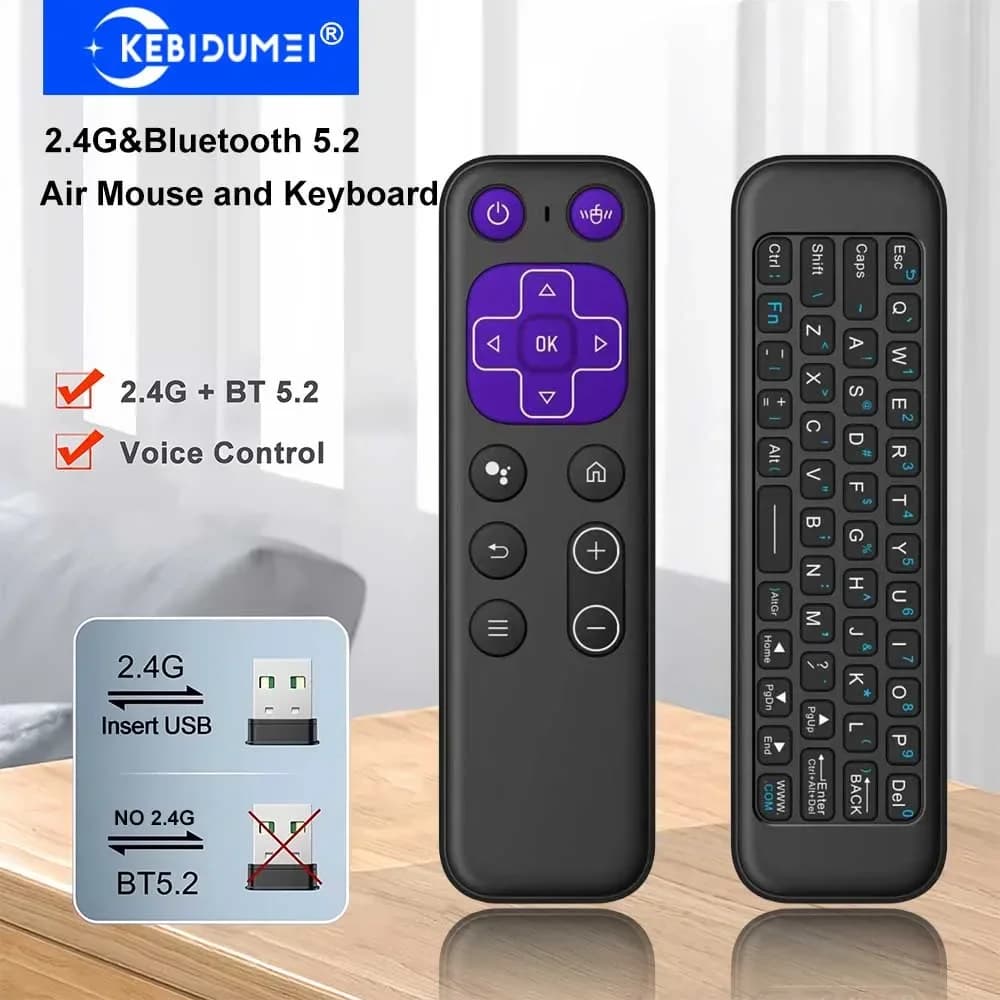 2.4G BT 5.2 Dual Mode Wireless Air Mouse e tastiera Telecomando Giroscopio Mouse Ricevitore USB Mini tastiera per Smart TV Box