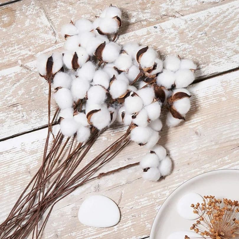 Artificial Plants in Natural Cotton, Floral Coppers for Weddings, Festivals, Festivals, Garlands, Vases, Dining Table Decorations and Home