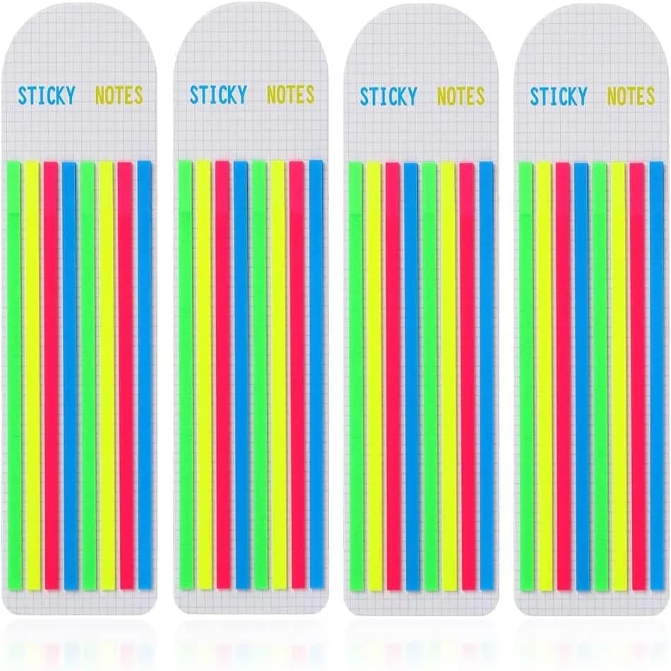 Set di nastri evidenziatori da 640 pezzi, 4 confezioni di foglietti adesivi trasparenti, linguette segnapagina lunghe scrivibili per notebook,