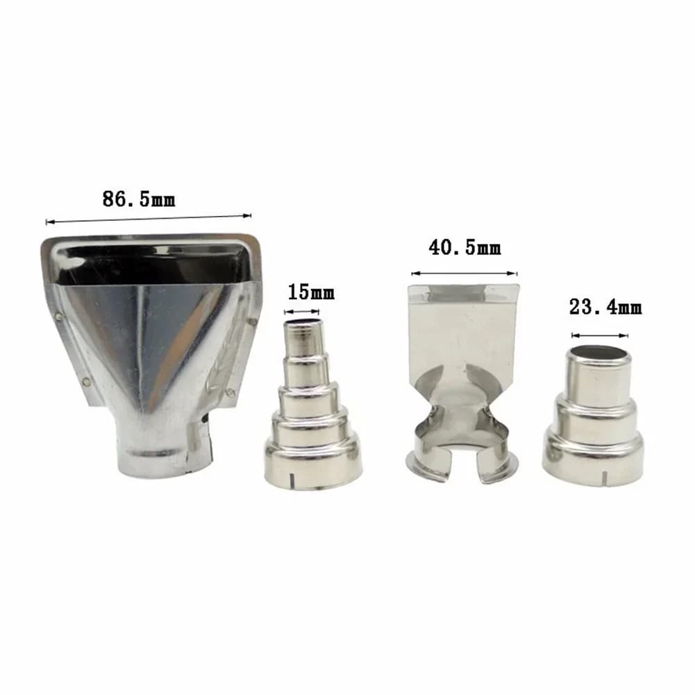 Ugelli per pistola ad aria calda Set di ugelli resistenti al calore in acciaio inossidabile di 4 dimensioni per accessorio universale per stazione di saldatura con pistola ad aria calda da 35 mm