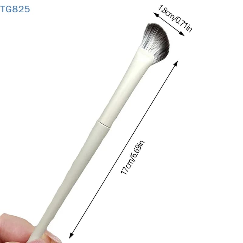 【AN】【AN】1 Pennello a Mezza Ventaglio per Ombretto Naso, Illuminante e Blush, Pennelli Trucco per Contorno Occhi e Naso, Strumenti di Bellezza Facciale Donna