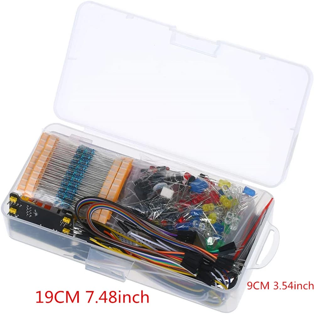 Kit Componenti Elettronici 830 Punti con Breadboard, Cavi Jumper e Set di Resistori Compatibile con Arduino UNO R3 - Kit di Avvio per Progetti Fai-da-te