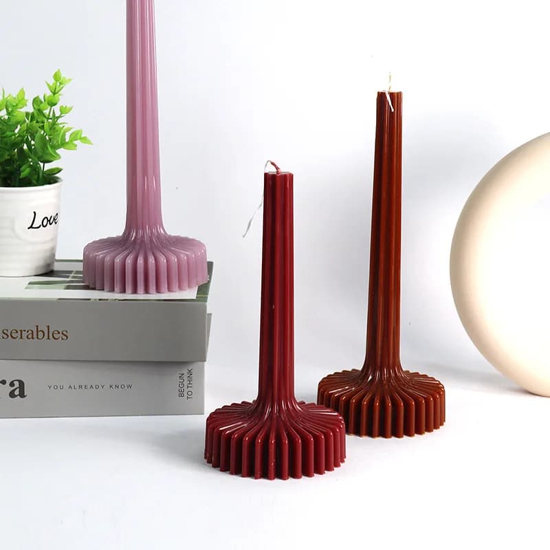 3D Vase Shaped Candle Print DIY Striped Column Tool to Make Scented Candles Acrylic Plastic Mold Vase Home Decoration Wholesale