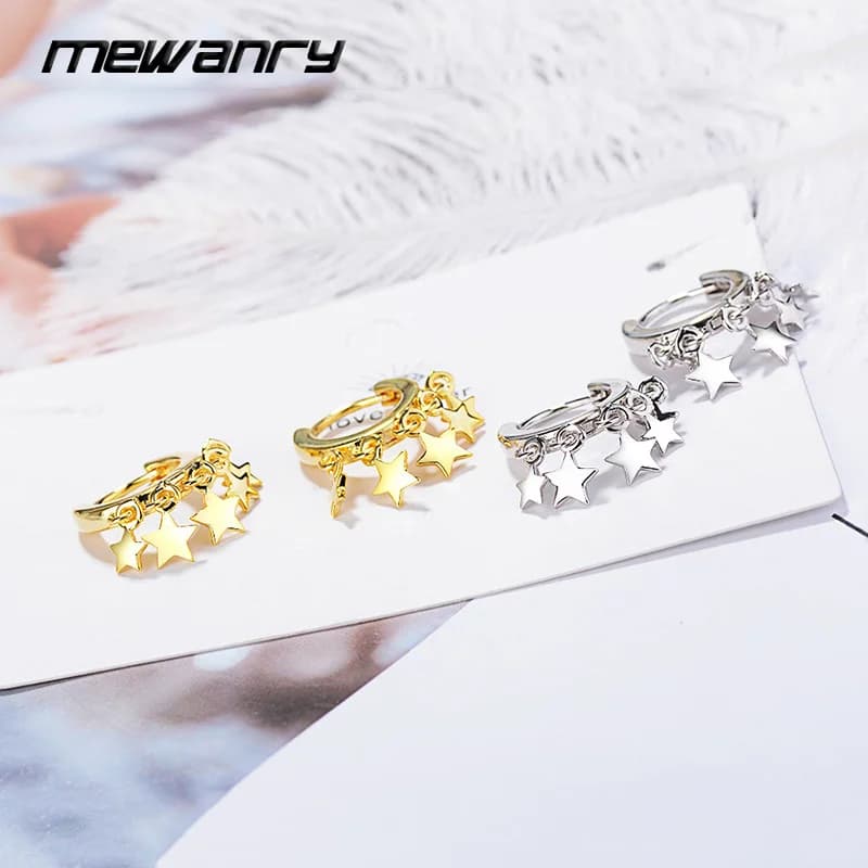 Orecchini a cerchio con ciondolo stella Mewanry per donne ragazze Hot Mini carino moda elegante semplice dolce classico regali di gioielli per feste quotidiane