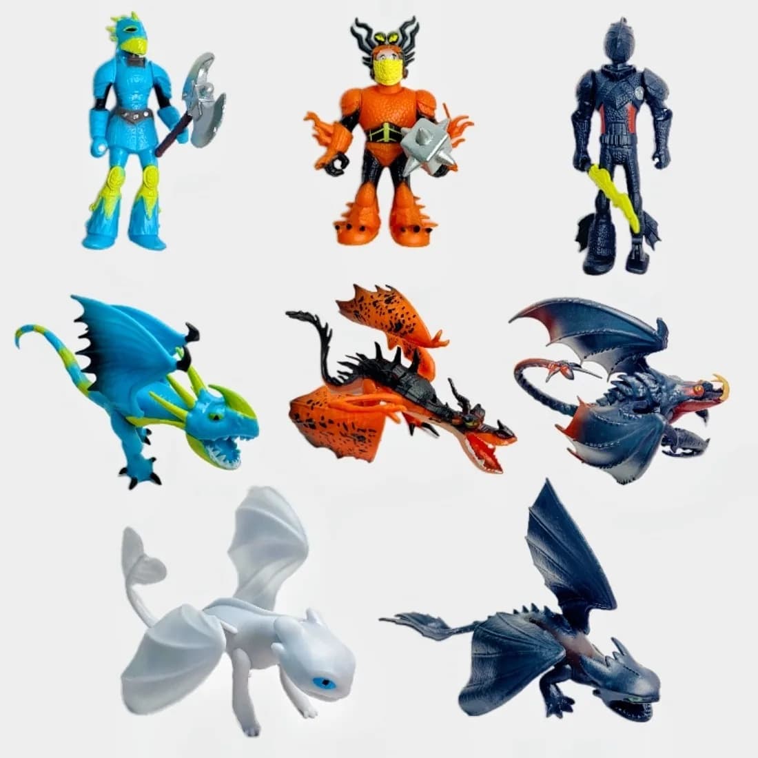 Set di 8 Statuette Action Figure di How To Train Your Dragon, Simpatiche Sculture in PVC, Decorazione da Scrivania, Ornamento per la Casa
