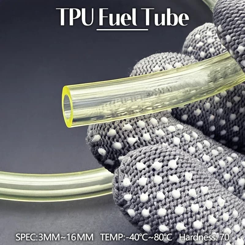 Flexible Yellow TPU Fuel Hose Oil Proof Leak Proof Tubing ID 3-4-5-6-8-10-12-14-16mm 50cm-3M for Motorcycle ATV Garden Lawnmower
