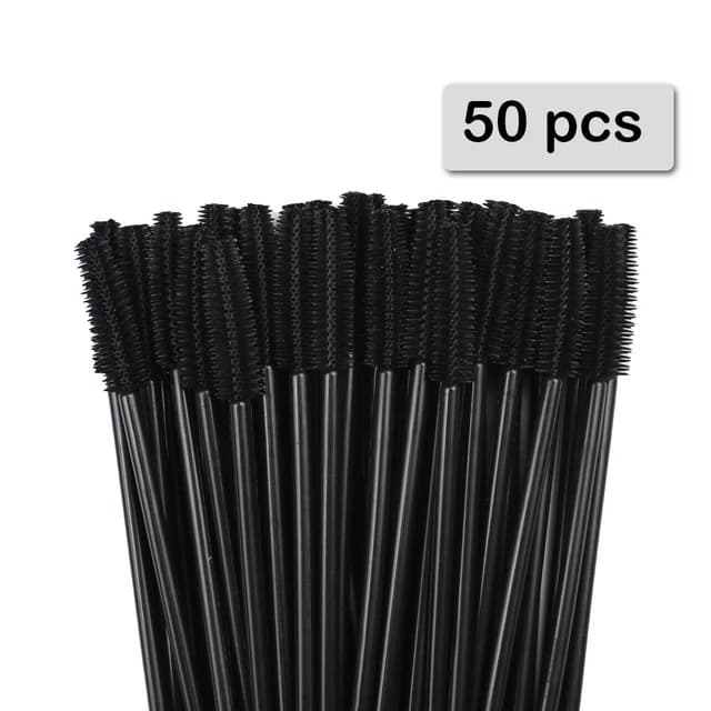 50 disposable silicone applicators for mascara, eyelash brushes, makeup combs, women eyelash extension tools