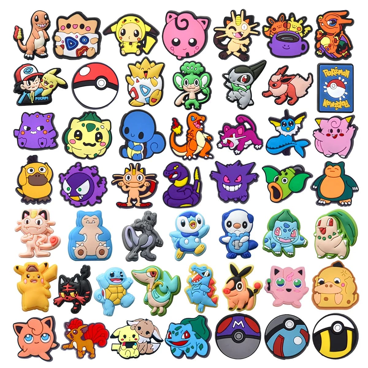 Hot Selling Mini Pocket Pikachu Beast custom Shoe charms for clogs Waterproof Soft PVC DIY Clog Decor Charms Multi Designs Pack