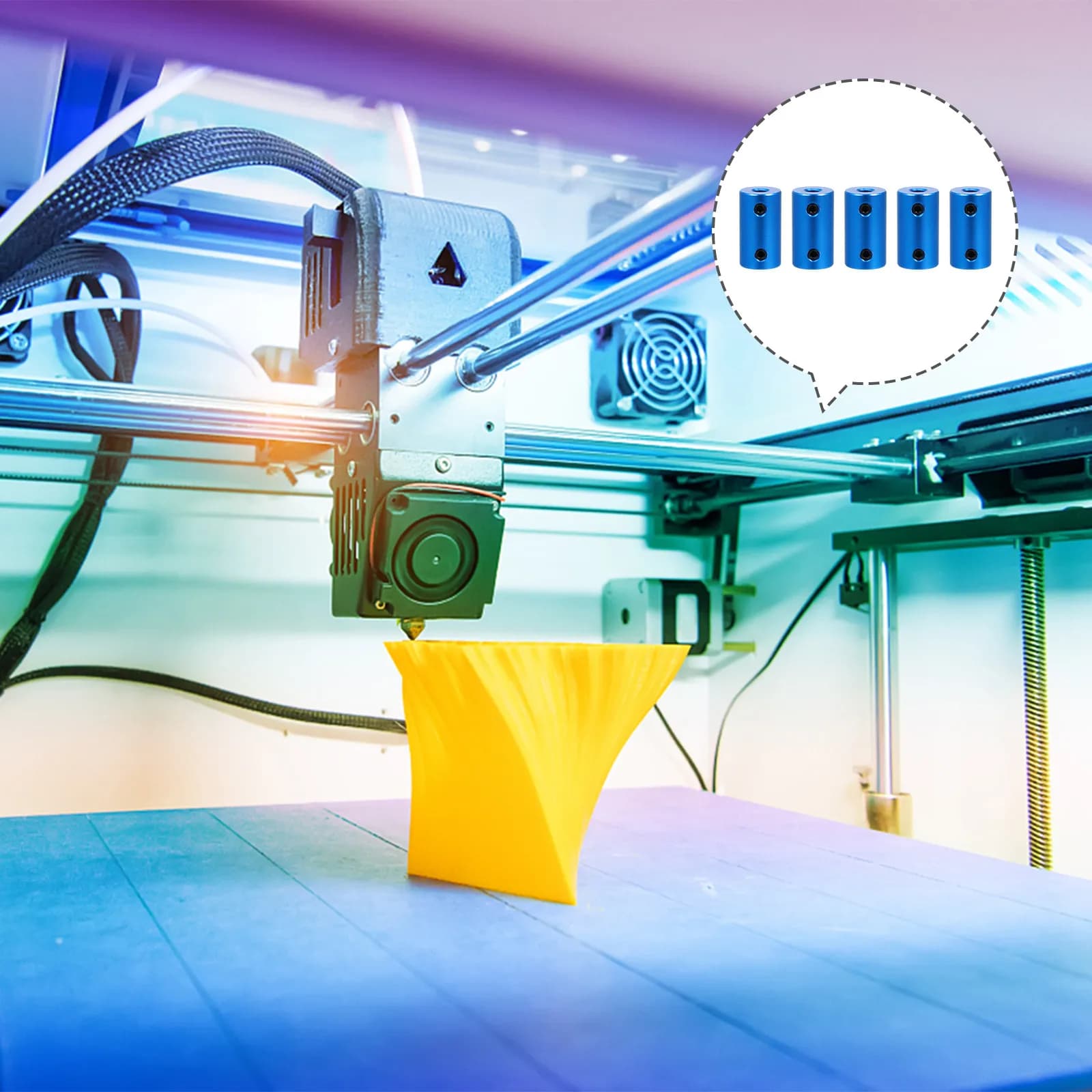 5 Pezzi Giunto per Motore Stepper in Alluminio 5x5mm per Encoder Motore Stampante 3D, Connessione Flessibile, Smorzamento Vibrazioni